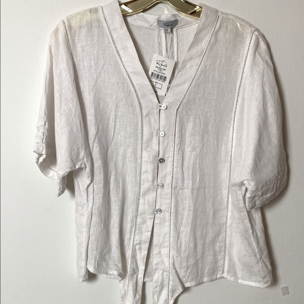 Rails White Lace Detail Top